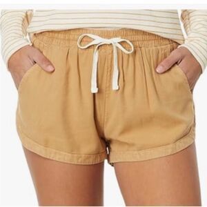 Billabong Road Trippin Shorts Mustard Large Cotton Pull On Elastic Waistband